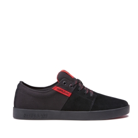 Supra STACKS II Lave Sneakers Herre Svart/Rød/Svart | NO-41095